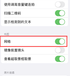 拜泉苹果手机维修网点分享iPhone如何开启九宫格构图功能 